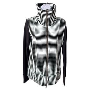 Lululemon Daily Yoga Jacket Classic Stripe Mint Moment Black / Black